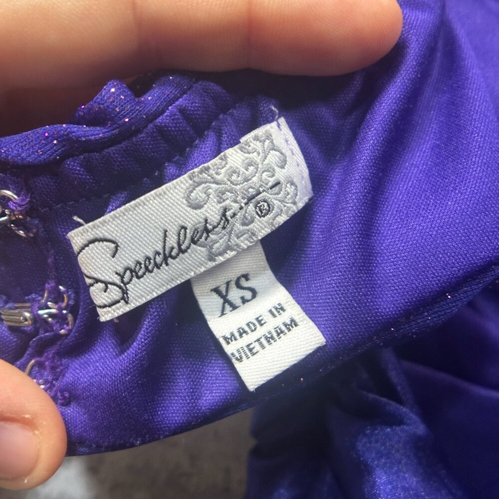 EUC Speekless Purple Maxi Dress Sparkle Ombre Size XS (Prom Homecoming Dress) - Picture 11 of 14